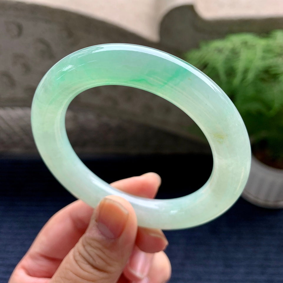 糯冰种晴水圆条手镯（55mm）（yc081931）