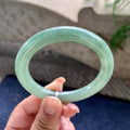细糯种油青圆条手镯 53圈口 天然缅甸A货翡翠（yc532855）