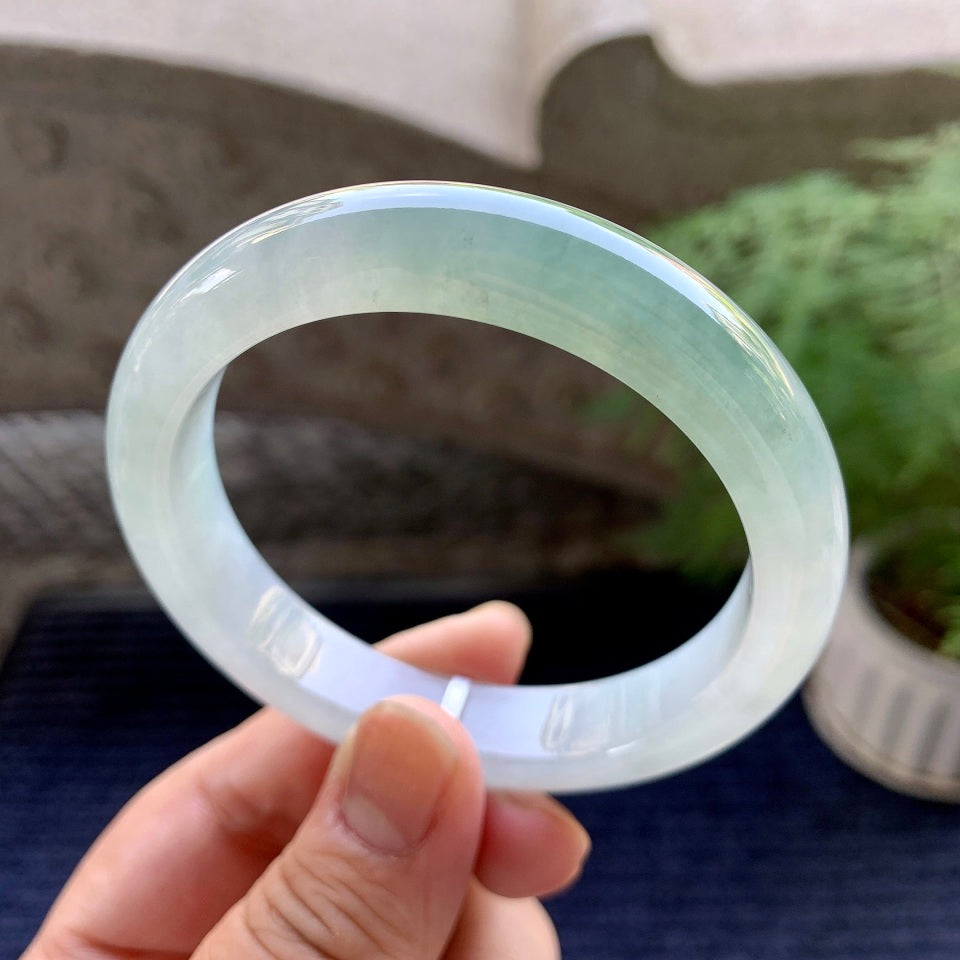 糯冰种淡晴底平安镯（57mm）（yc098535）