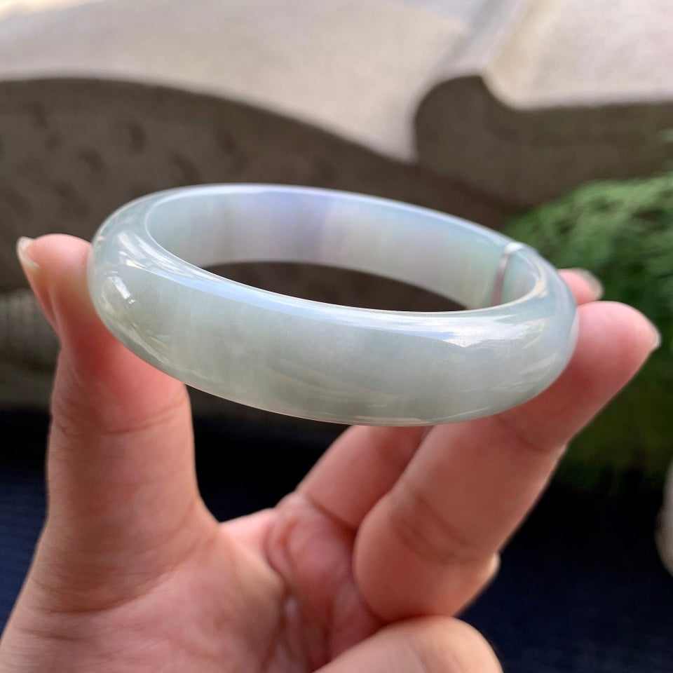 糯冰种春彩平安镯（56.3mm）（yc106859）