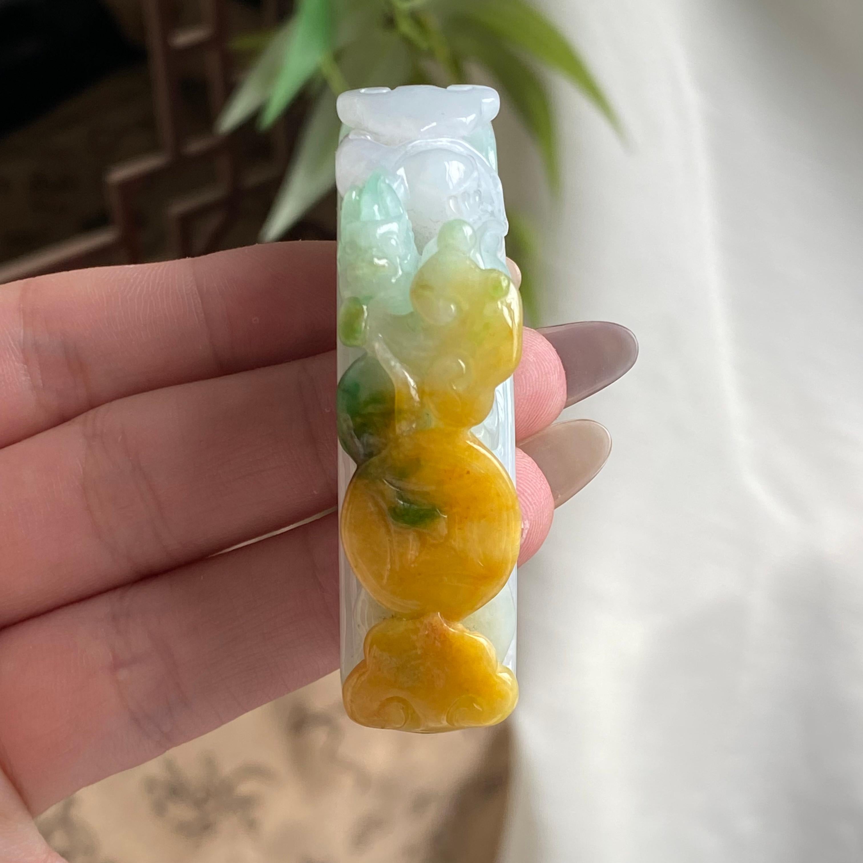 细糯种黄加绿蛟龙手牌（yc194501）