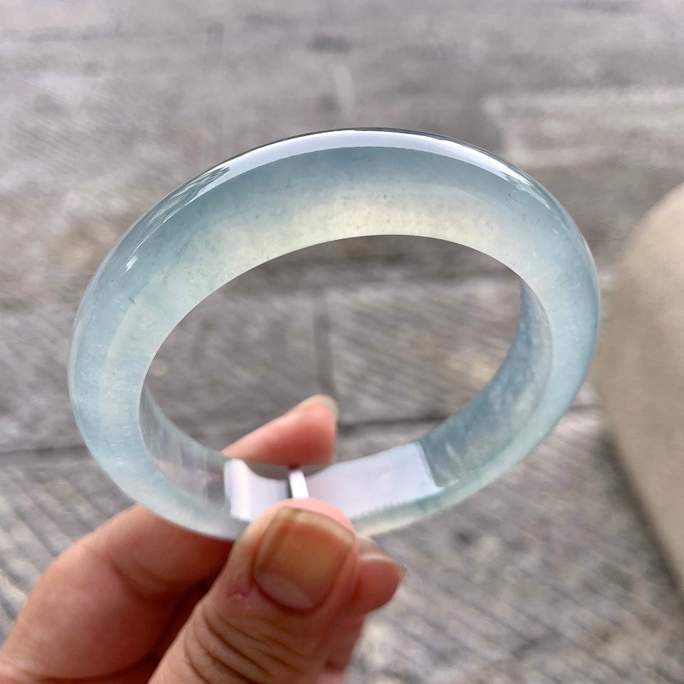 冰种晴底飘花平安镯（54.7mm）（yc173895）