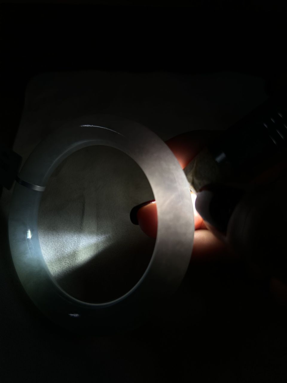 细糯种淡春彩圆条手镯（57.5mm）（yc094198）