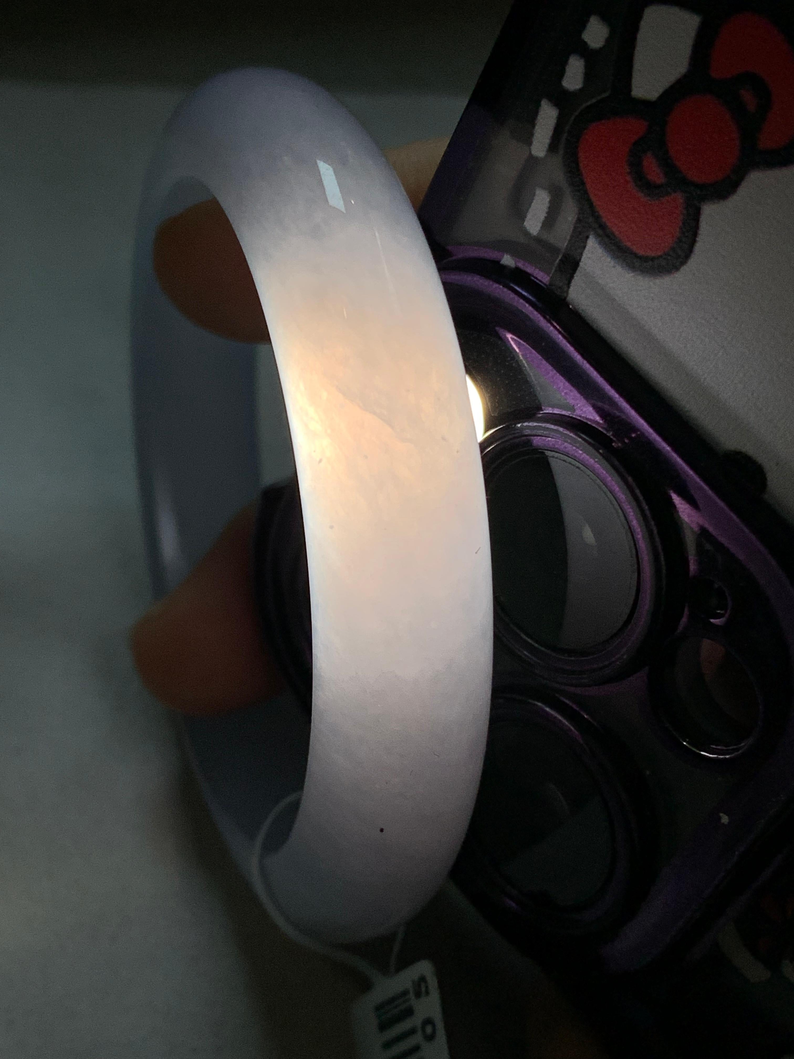 糯冰种淡紫底平安镯（50.2mm）（yc273596）