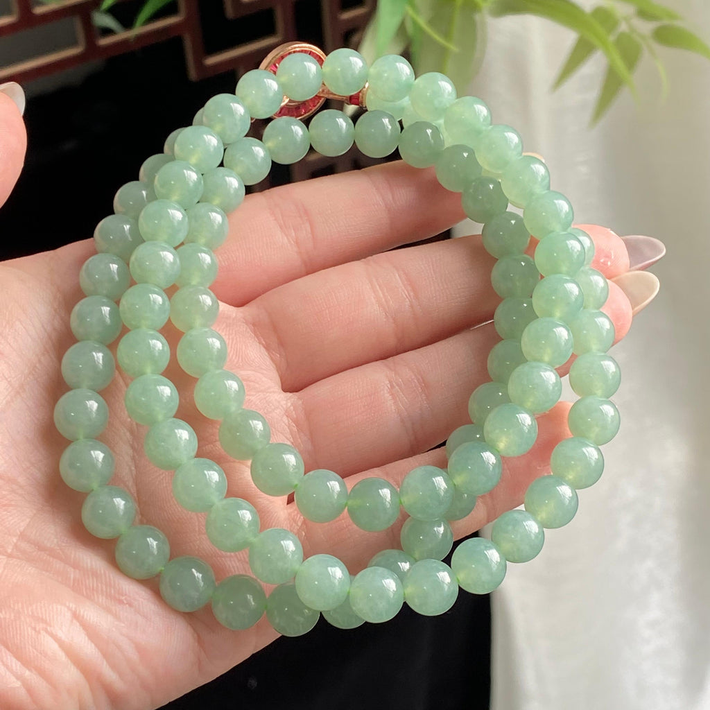 冰种晴底珠链（88颗）（yc196115）