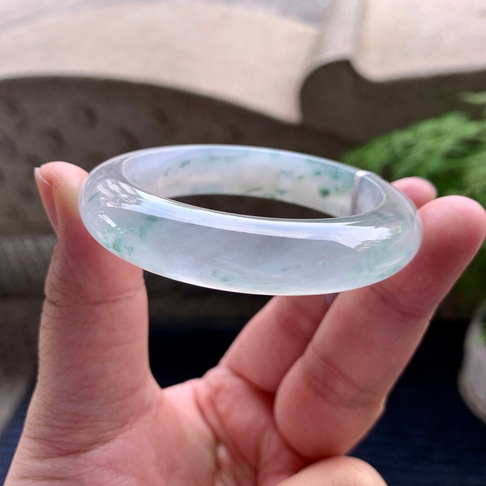 冰种飘花平安镯（50.6mm）（yc097793）