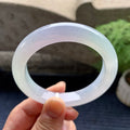 糯冰种淡春彩平安镯（57.5mm）（yc093393）