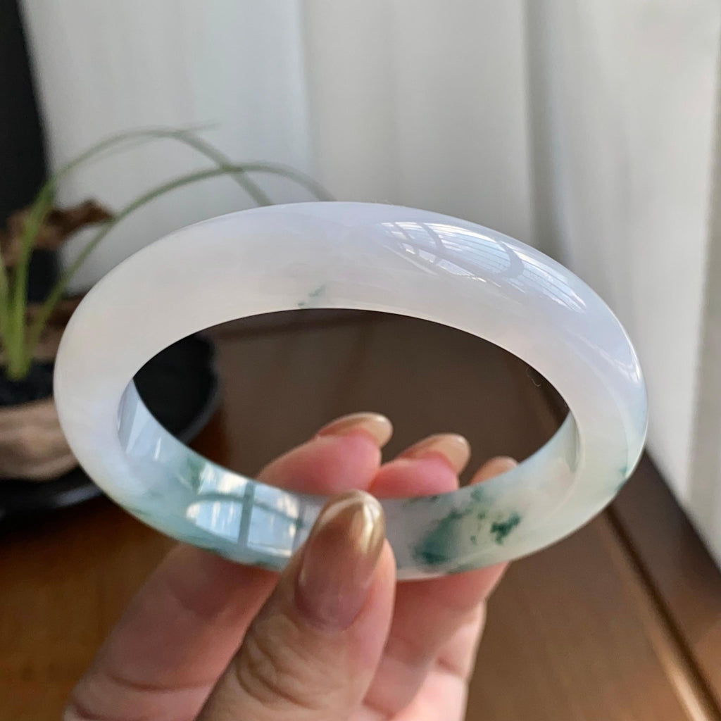 糯冰种飘花平安镯（59圈）（yc258946）