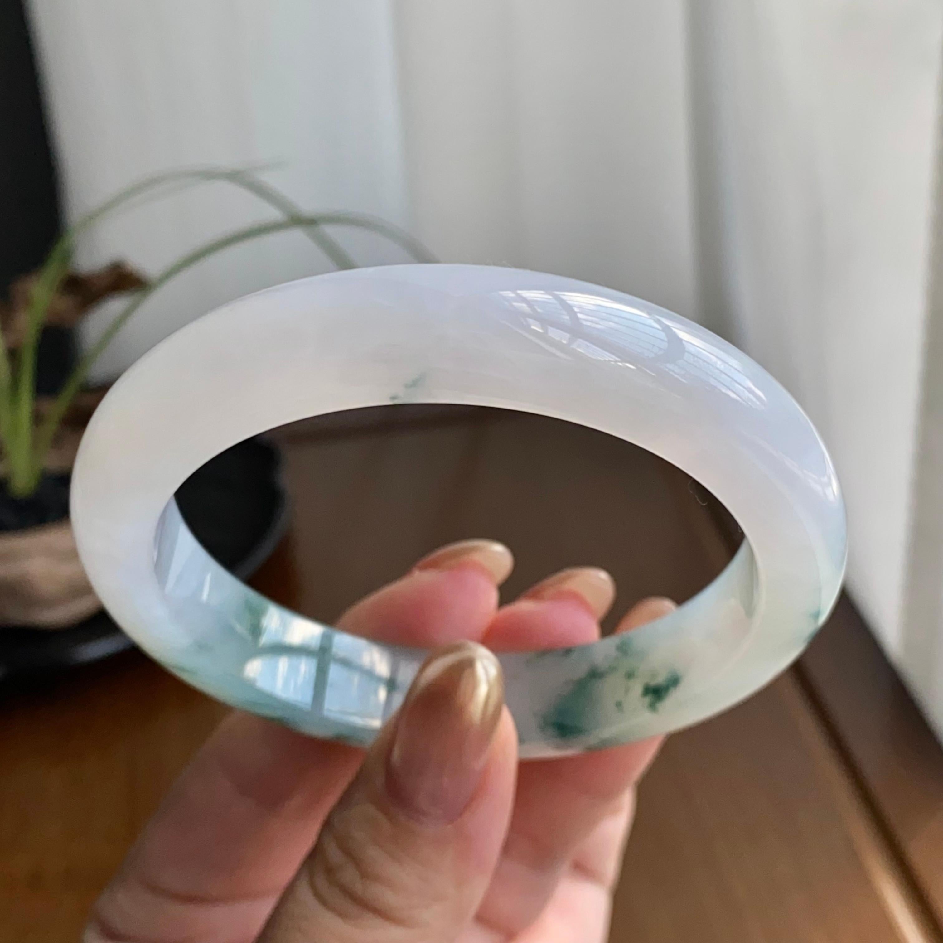 糯冰种飘花平安镯（59圈）（yc258946）