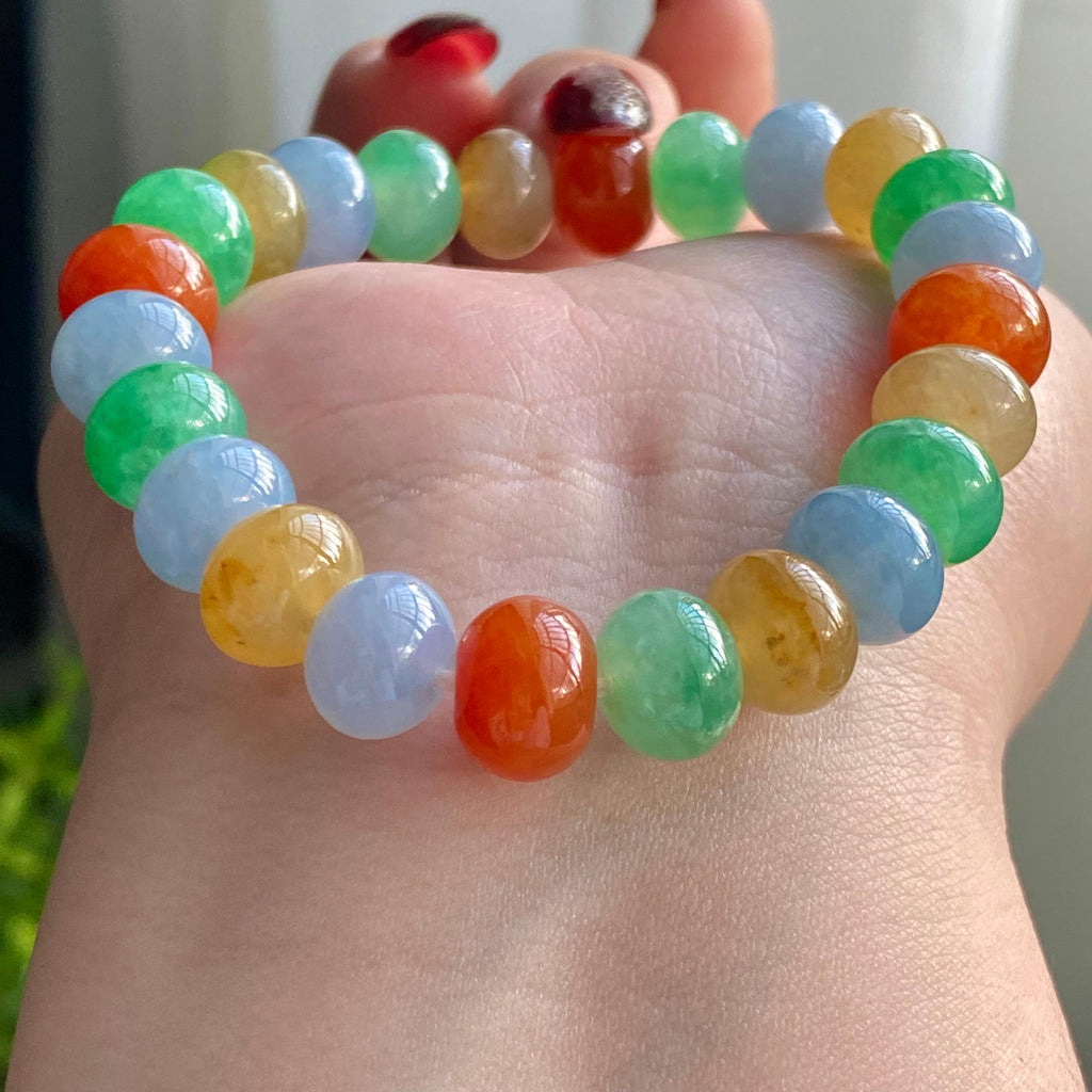 糯冰种多宝灯笼珠单圈手串（24颗）（yc215252）