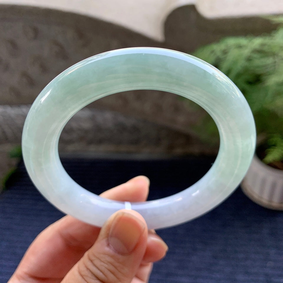 细糯种淡春彩圆条手镯（57.5mm）（yc094198）