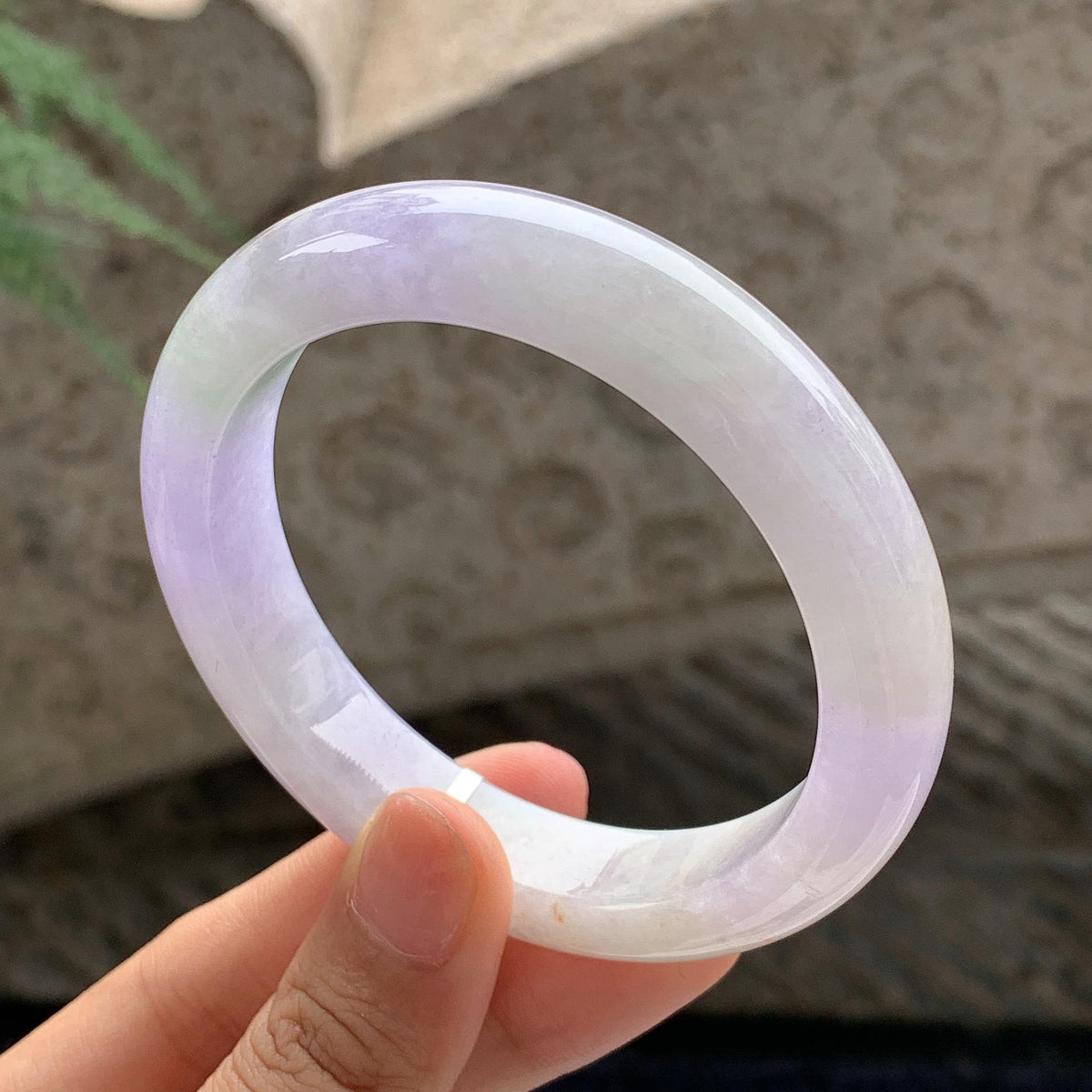 细糯种 春彩正圈平安镯 56.5圈 天然缅甸A货翡翠（yc701177）