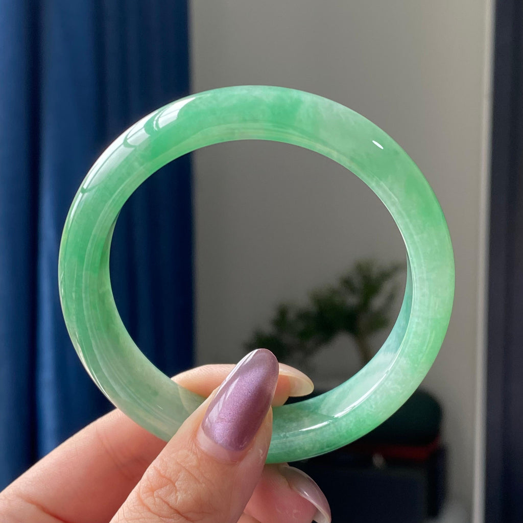 细糯种满绿平安镯手镯（59圈）（yc196856）