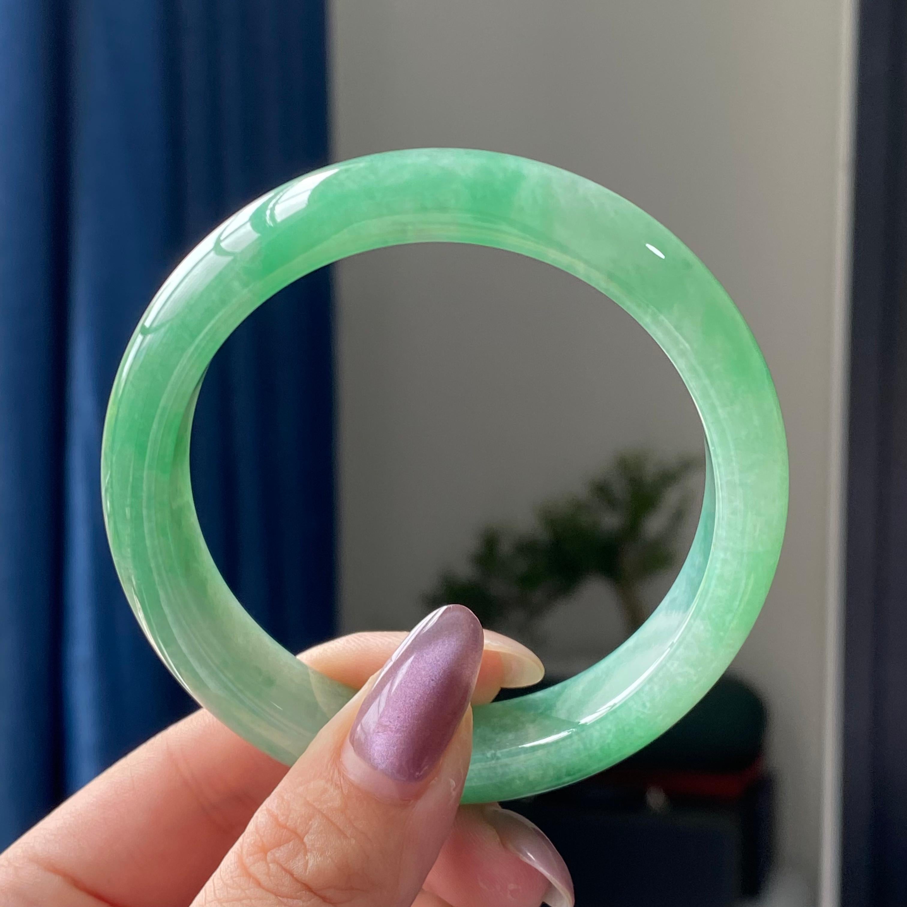 细糯种满绿平安镯手镯（59圈）（yc196856）