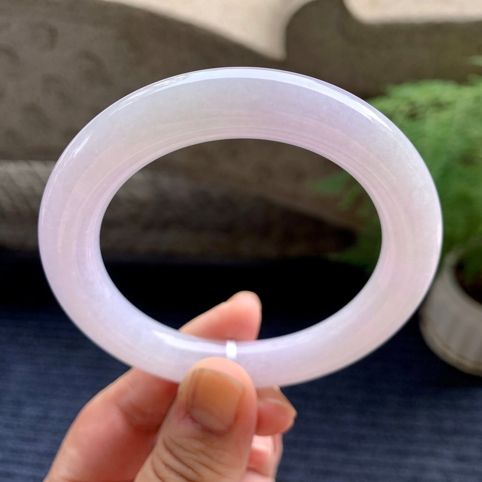 细糯种淡紫罗兰圆条手镯（57.6mm）（yc107656）