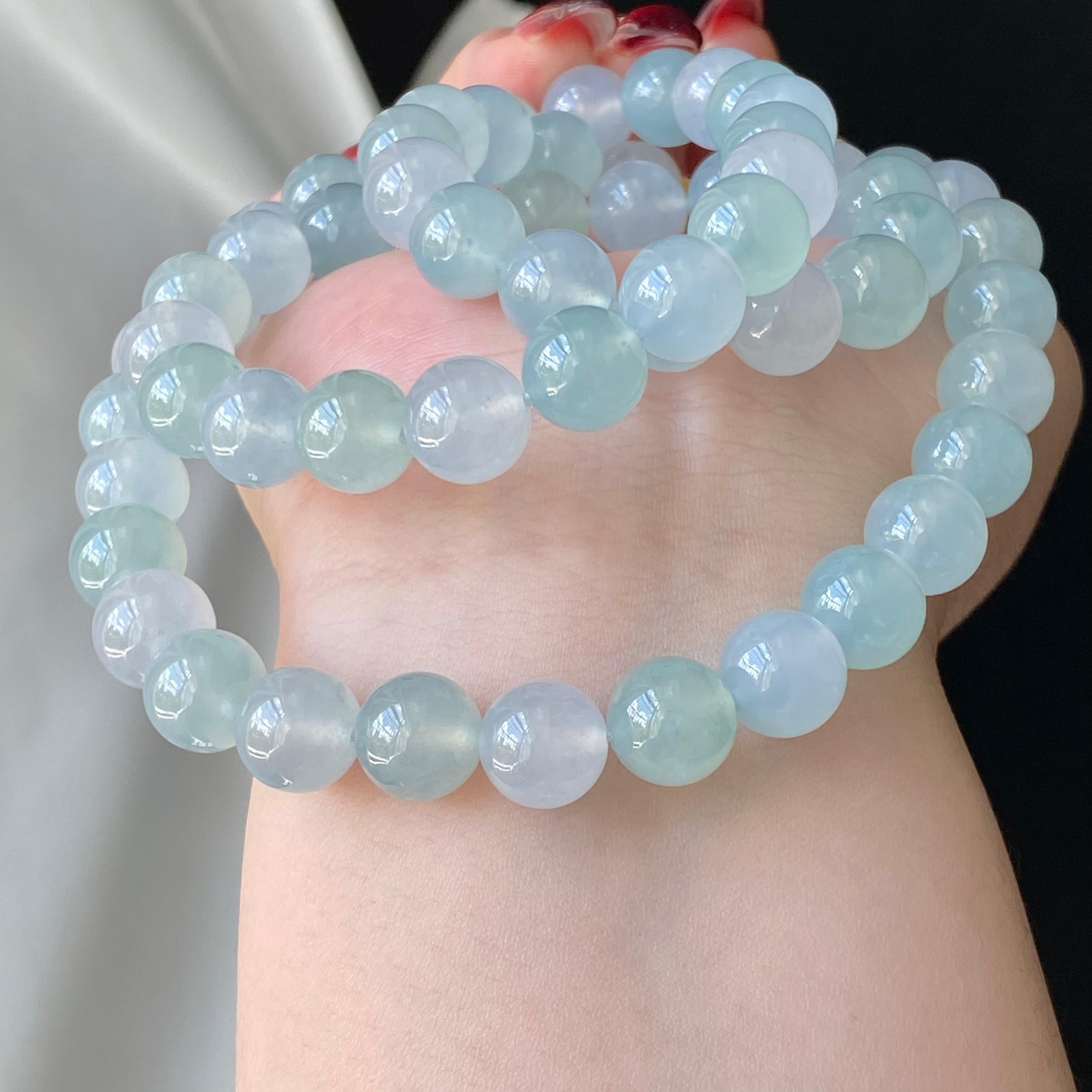 冰种双彩珠链（60颗）（yc213892）