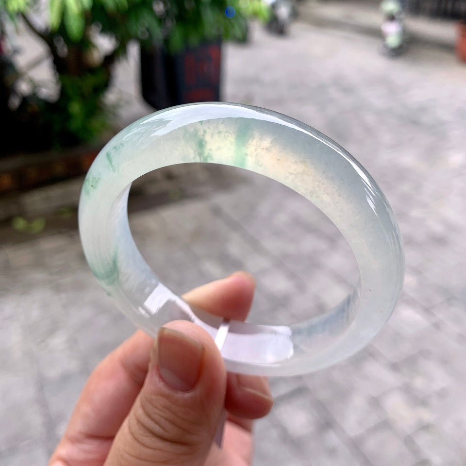 冰种飘花平安镯（55.4mm）（yc167854）