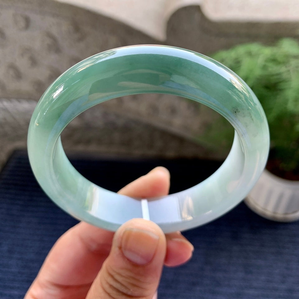 糯冰种半山水平安镯（57.7mm）（yc080845）