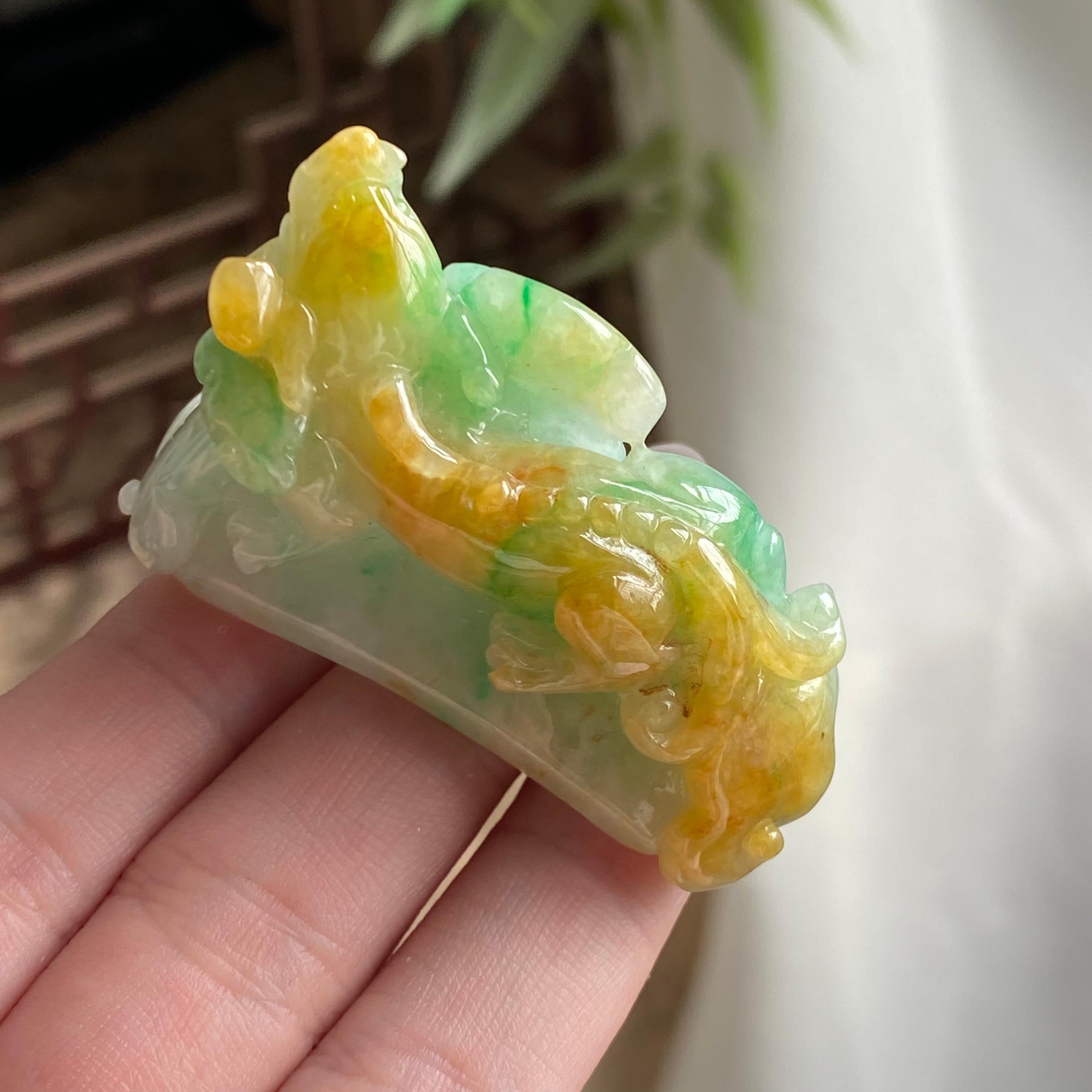 细糯种黄加绿蛟龙手牌（yc194489）