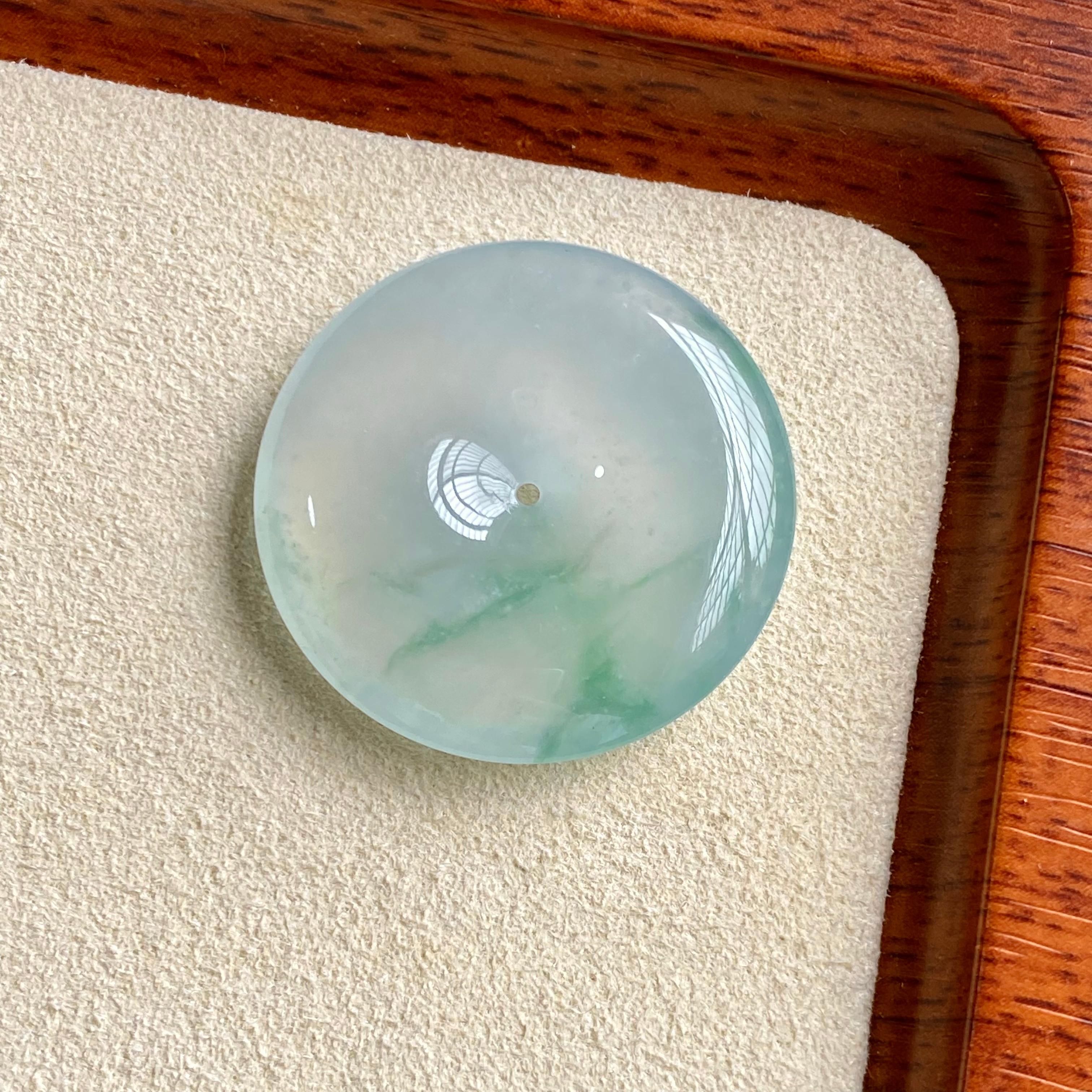 冰种飘金丝阳绿平安扣吊坠（yc196848）