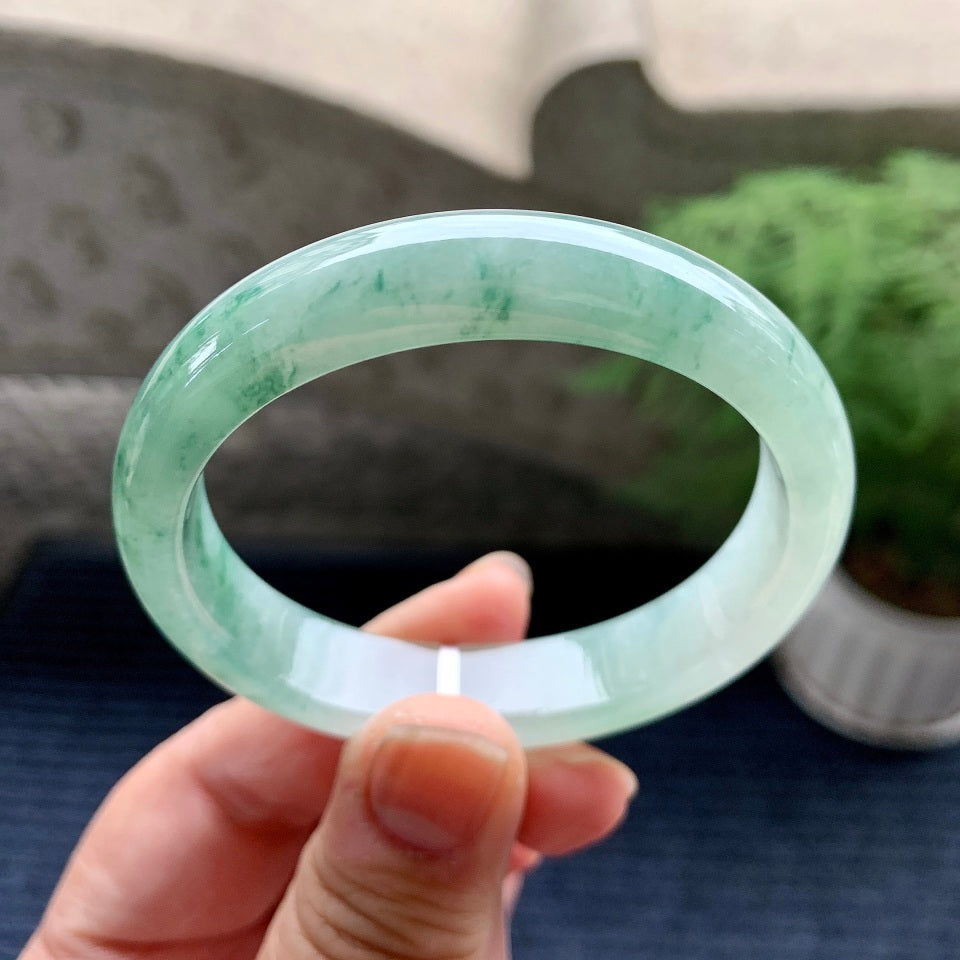 细糯种飘花贵妃手镯（53.2mm）（yc082034）