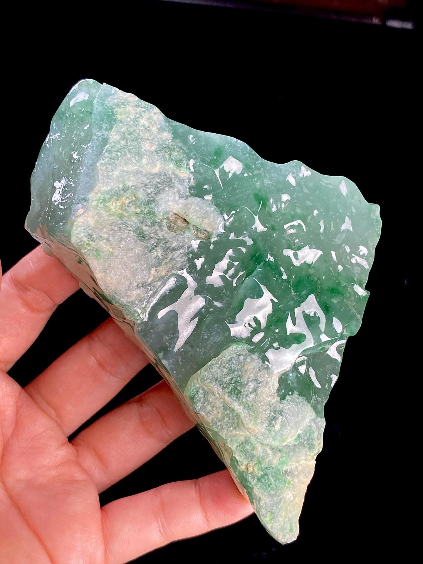 毛料｜高冰木那飘绿花雪花棉（yc359457）