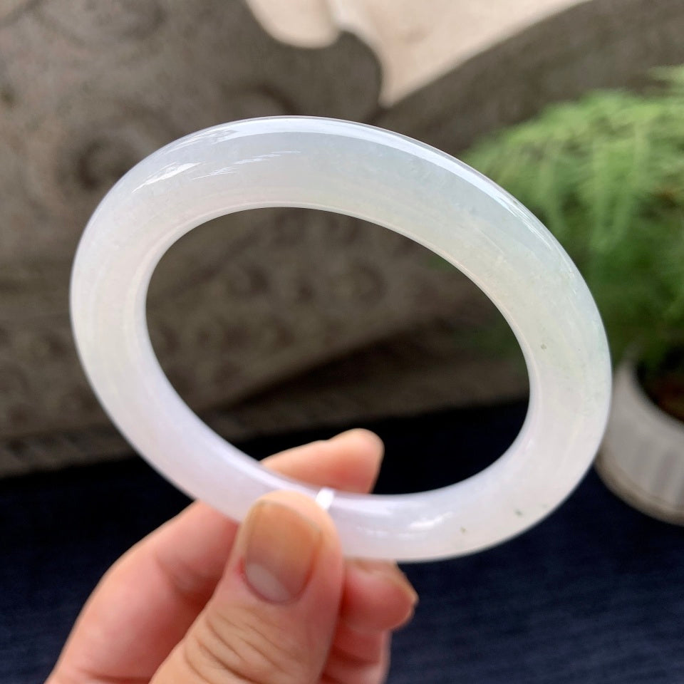 细糯种无色圆条手镯（55.8mm）（yc091798）