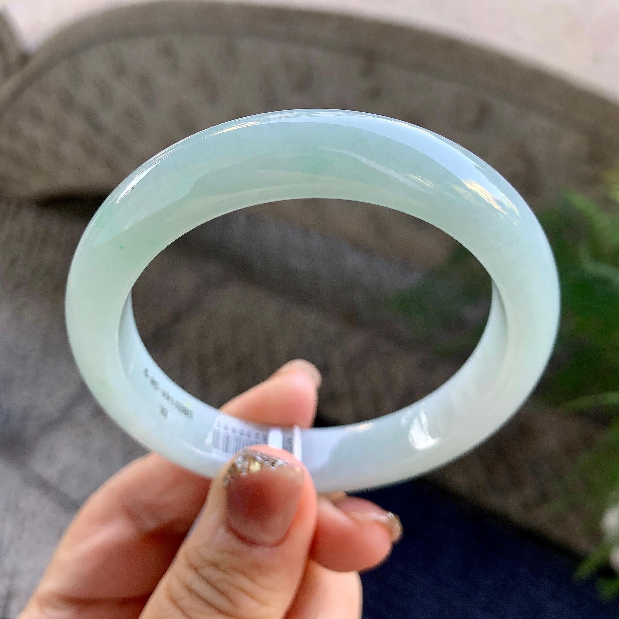 细糯种淡晴底平安镯（56mm）（yc275329）