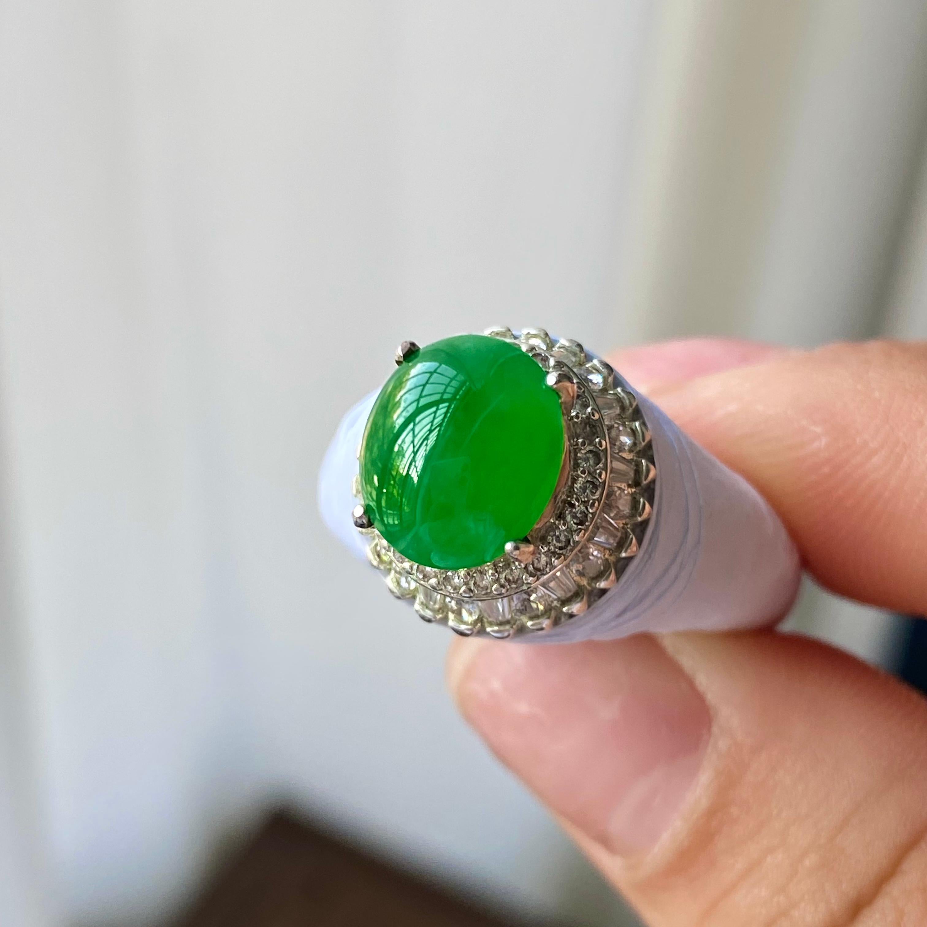 冰种满绿蛋面裸石（yc303888）