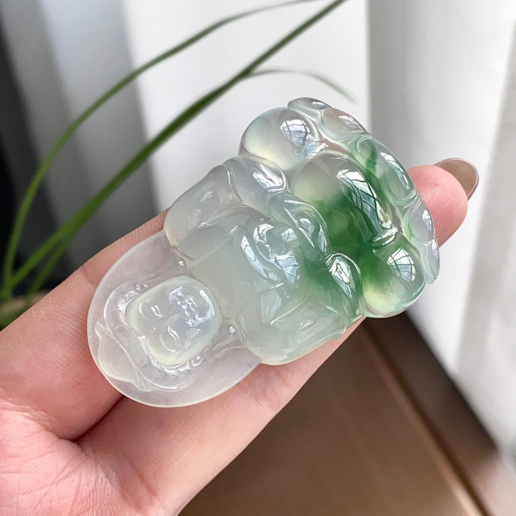 糯冰种飘花观音吊坠（yc262749）