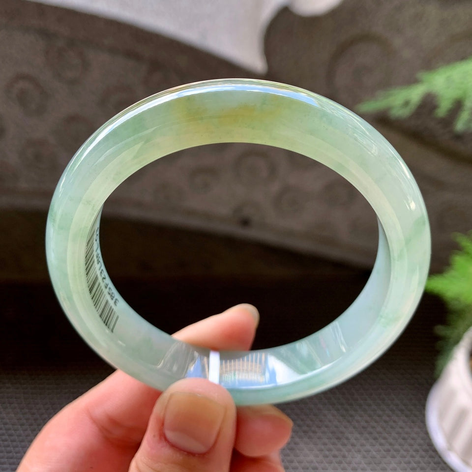 糯冰晴底飘花黄翡平安镯（57.8mm）（TF07093601）