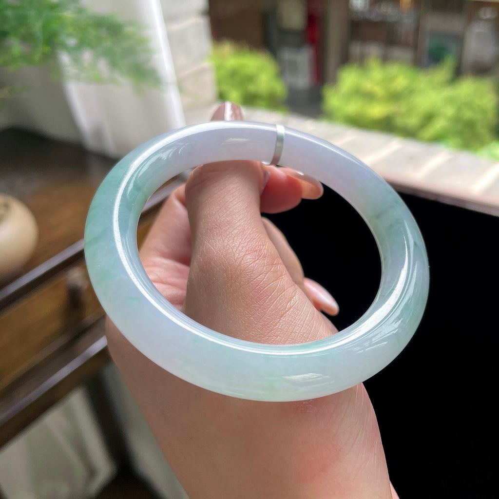 细糯种幻彩飘花圆条 55.5圈 天然缅甸A货翡翠（yc703279）