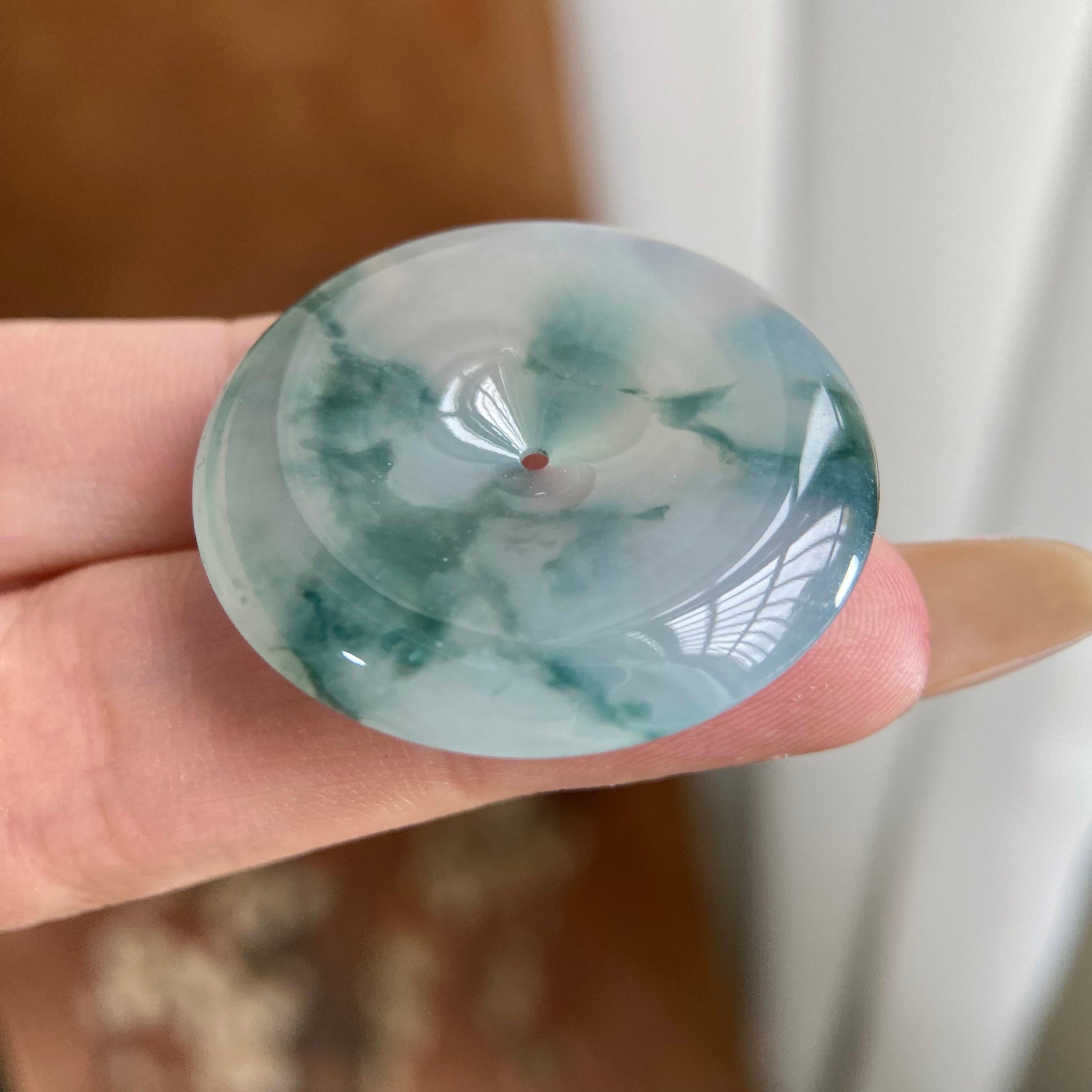 冰种飘花平安扣吊坠（yc223803）