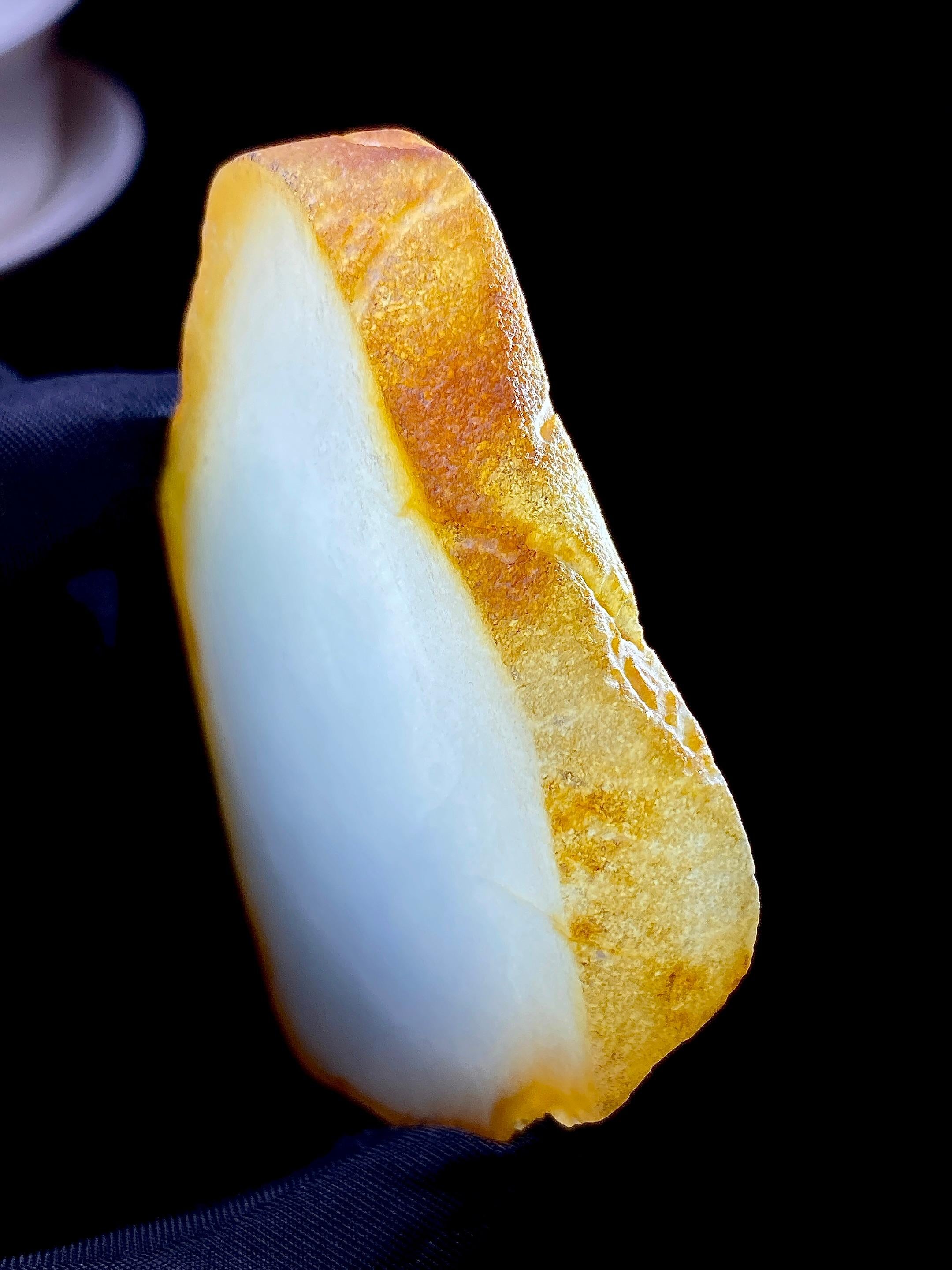 冰种双色黄翡黄皮片料 （yc331544）