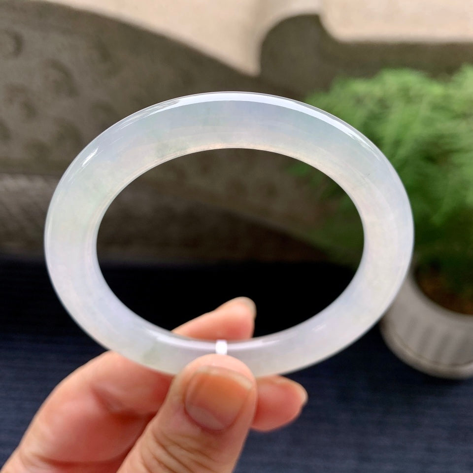 糯冰种无色圆条手镯（52.4mm）（yc082611）