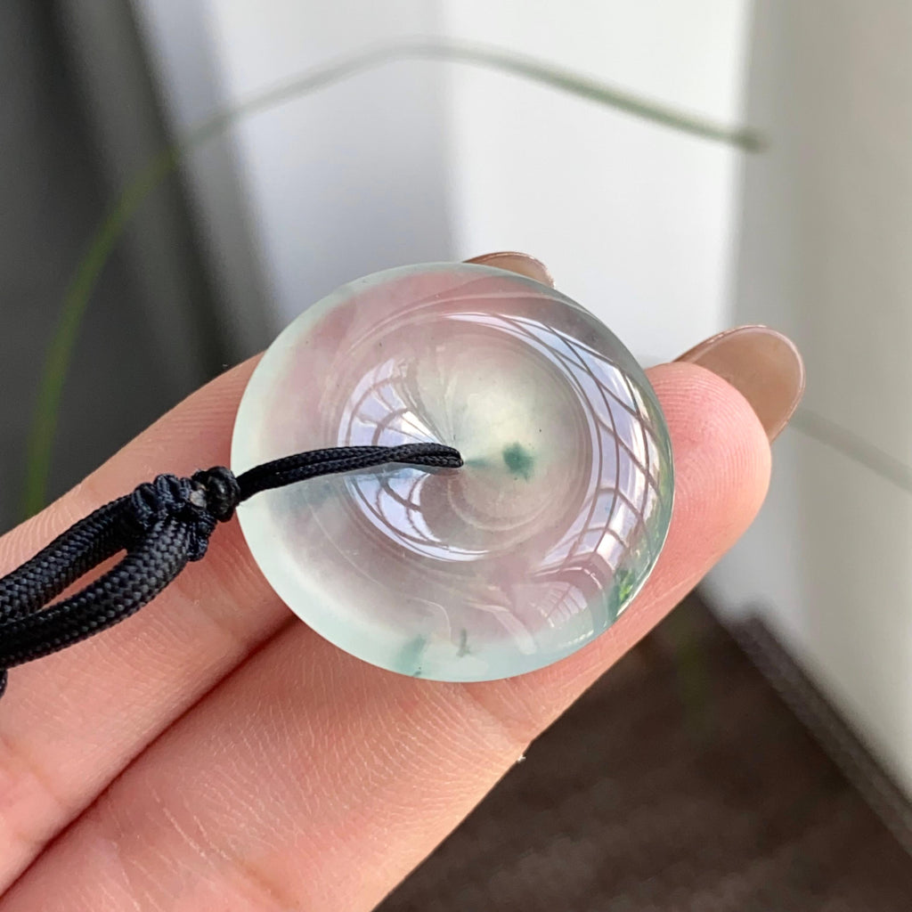 冰种飘花平安扣吊坠（yc263865）