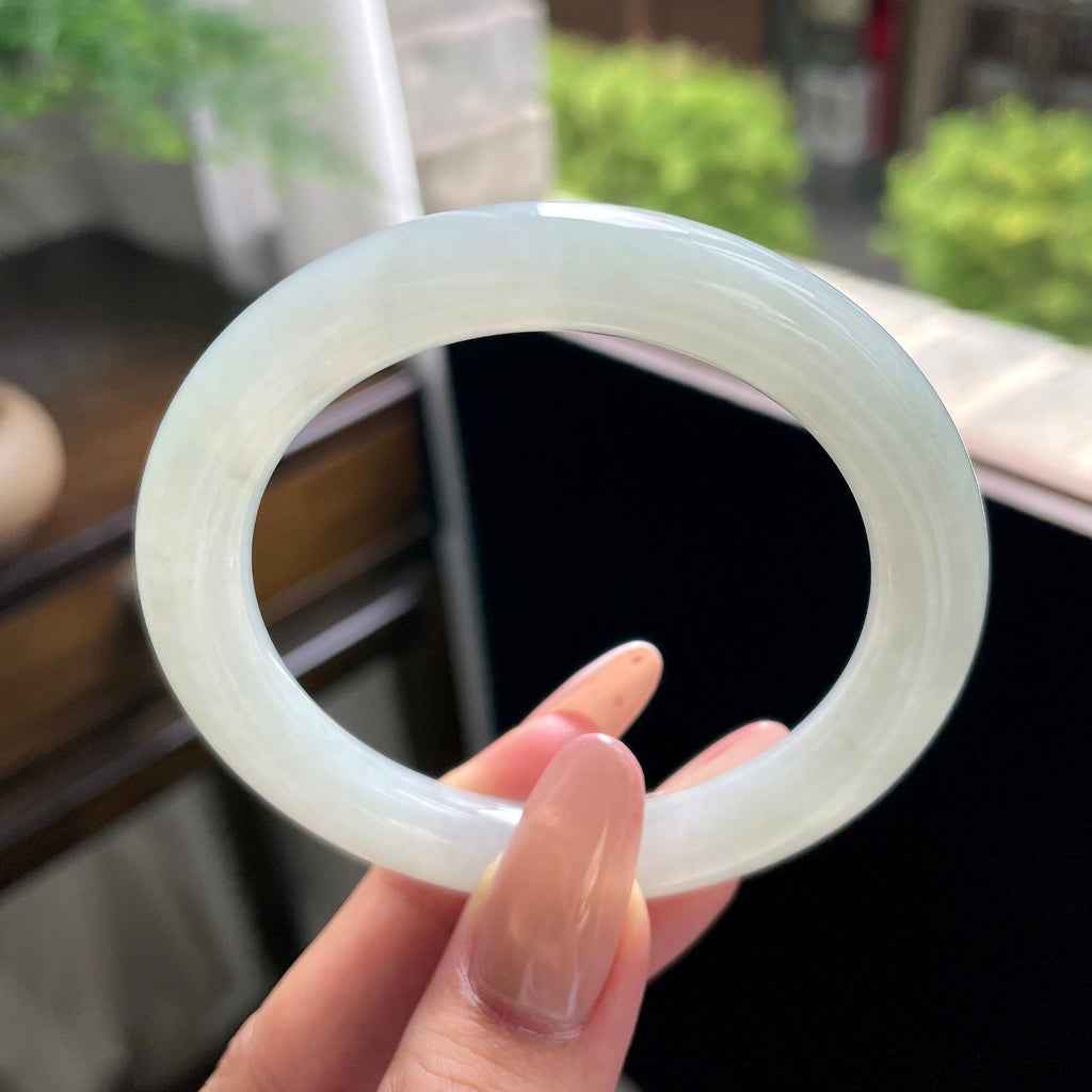 细糯种无色白月光圆条 54圈 天然缅甸A货翡翠（yc703277）