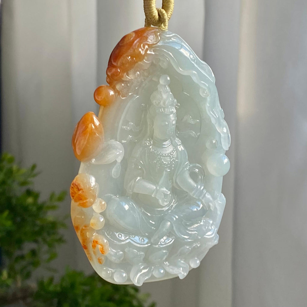 糯冰种双彩度母牌吊坠（yc214708）