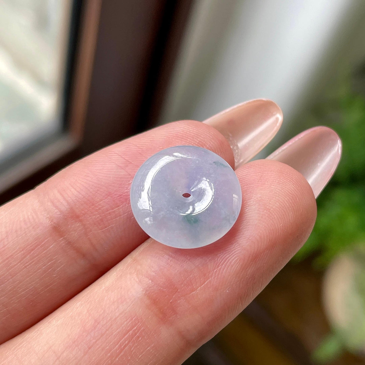 细糯种飘花平安扣 天然缅甸A货翡翠（yc694820）