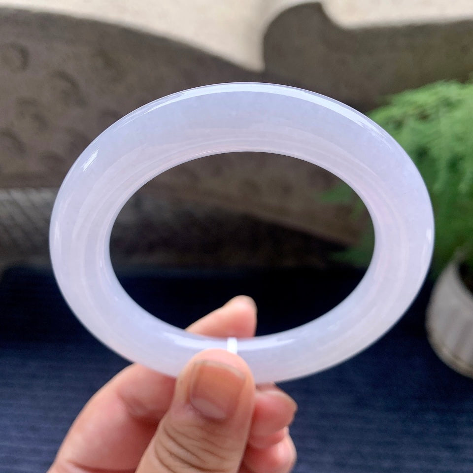 细糯种淡紫罗兰圆条手镯（57.5mm）（yc110702）