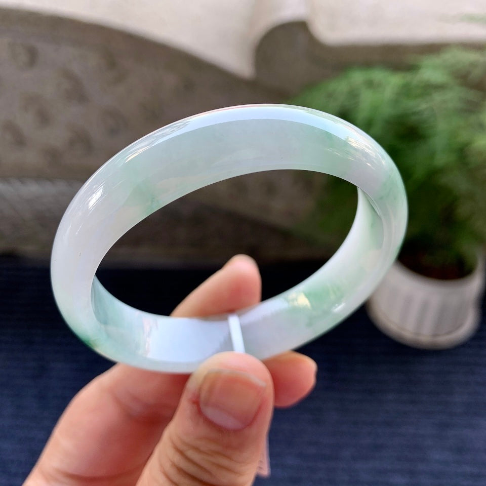 糯种飘花贵妃手镯（53mm）（yc079630）