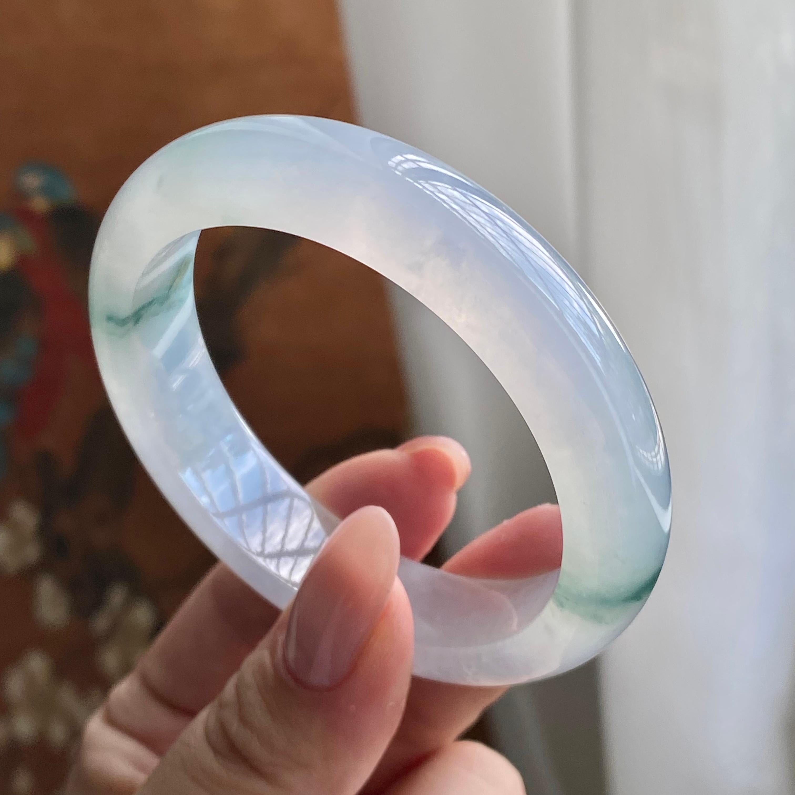 冰种飘花平安镯（54圈）（yc228809）