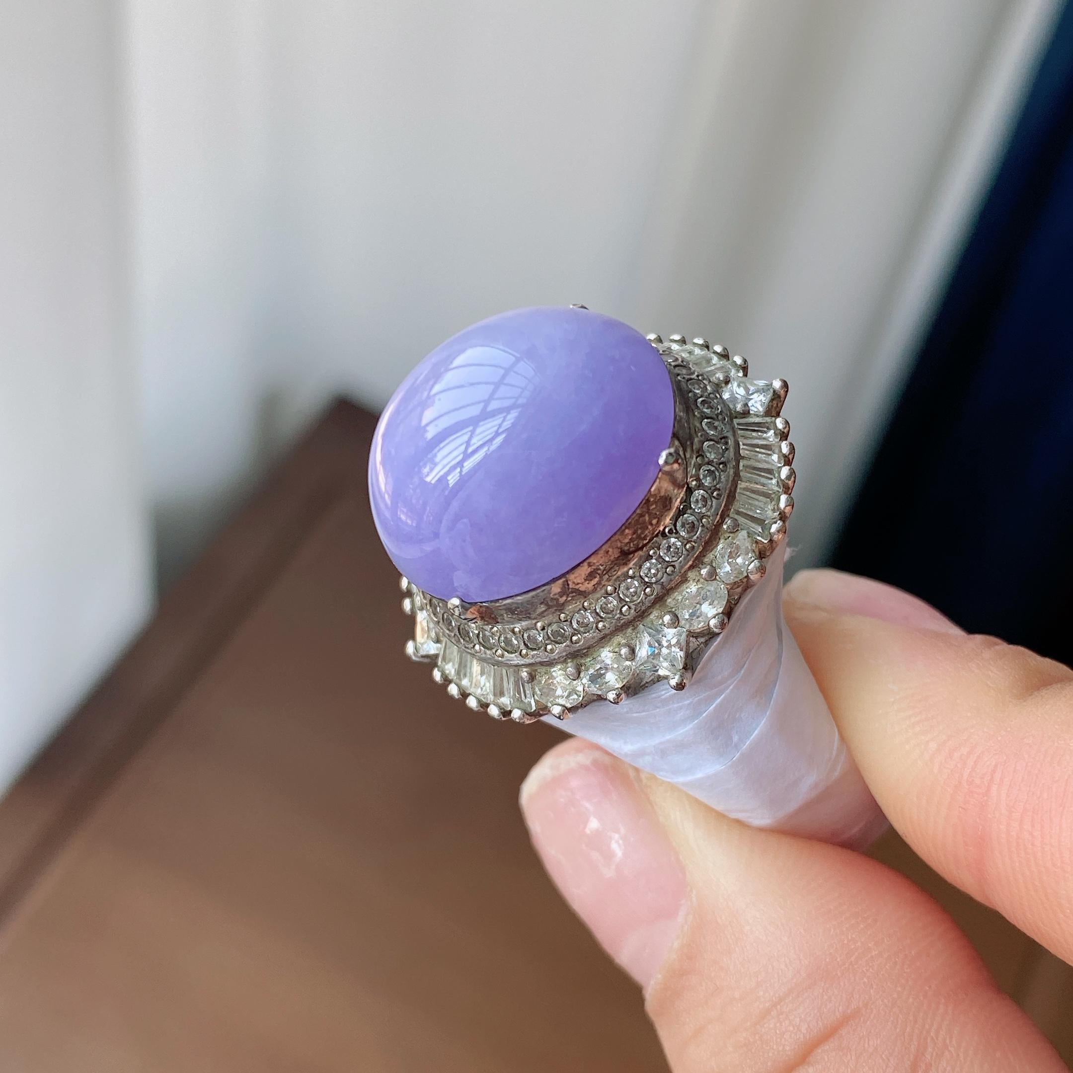 糯冰种紫罗兰蛋面裸石（yc303865）