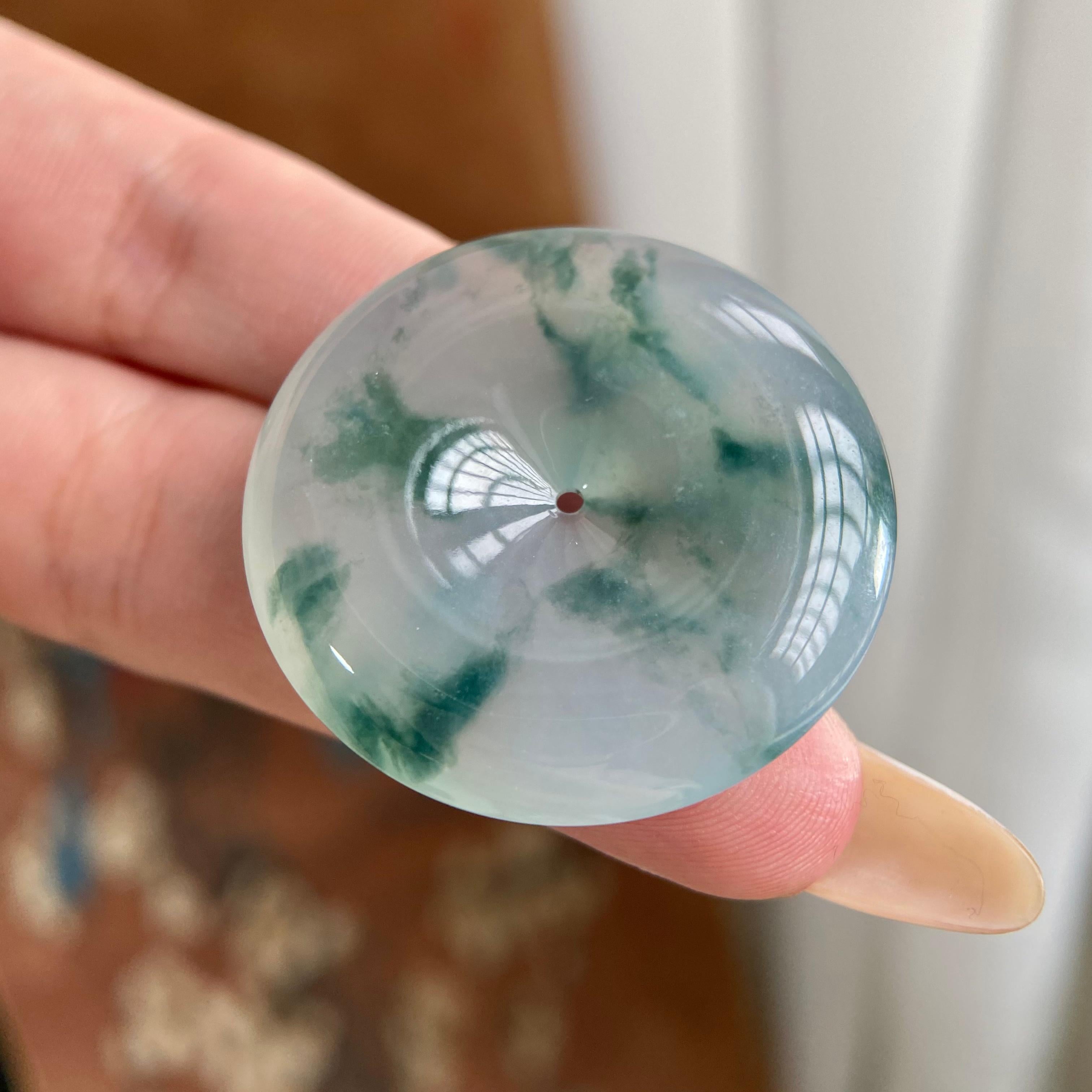 冰种飘花平安扣吊坠（yc223803）