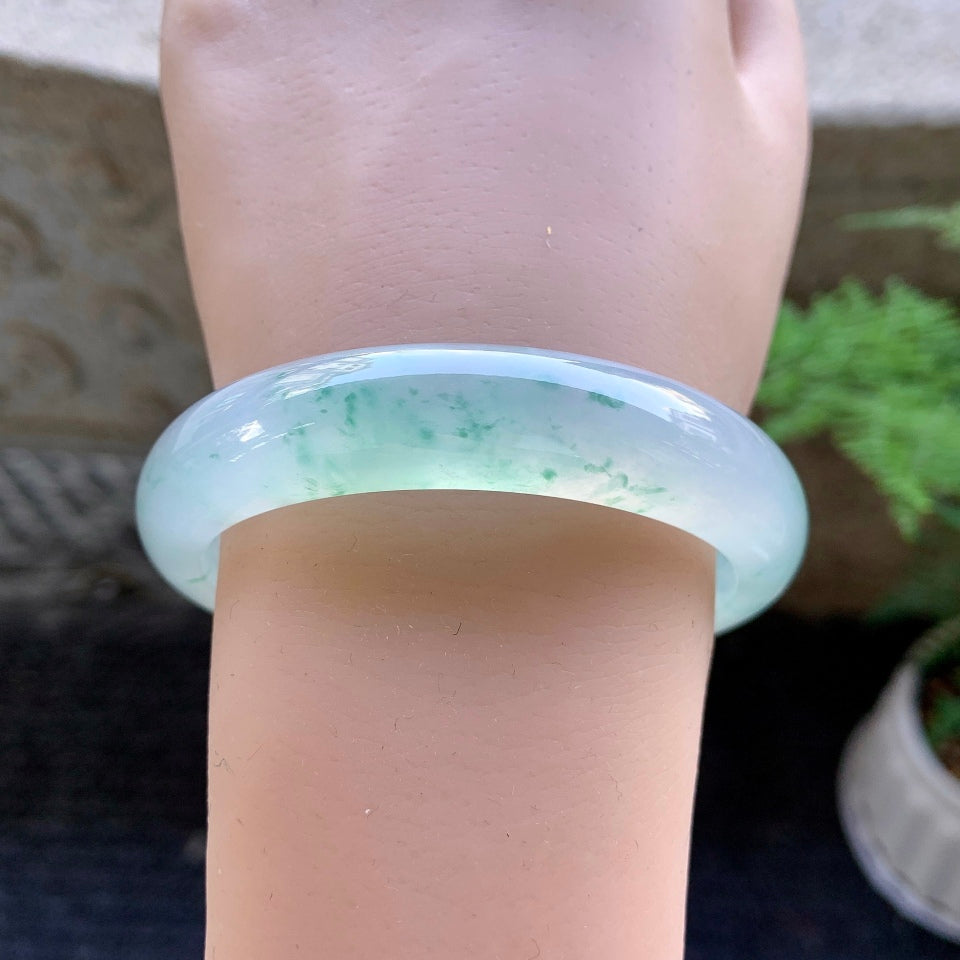 冰种飘花平安镯（56.6mm）（TF06303331）