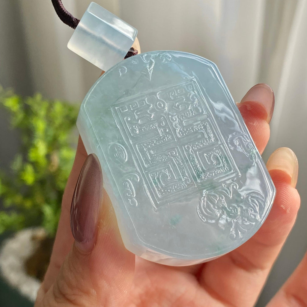 冰种晴底飘花福至天降吊坠（yc199674）