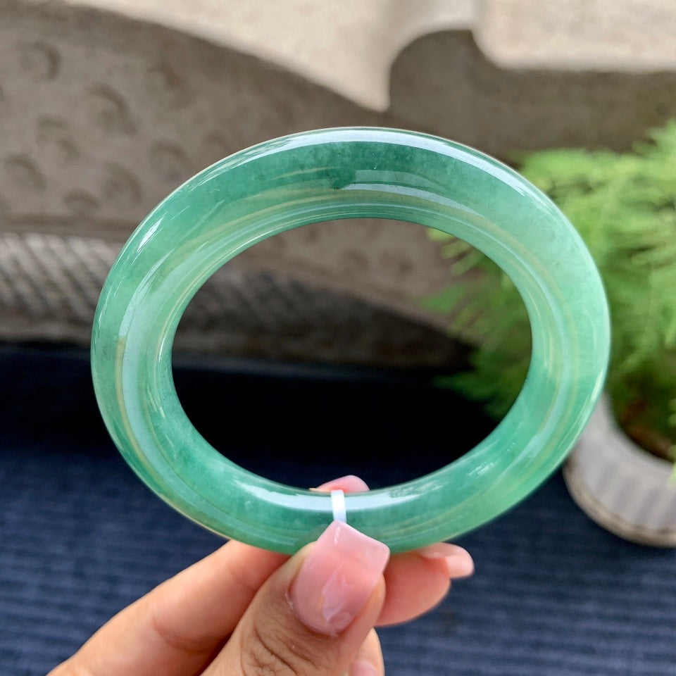 细糯种油青圆条手镯（57.1mm）（yc093336）
