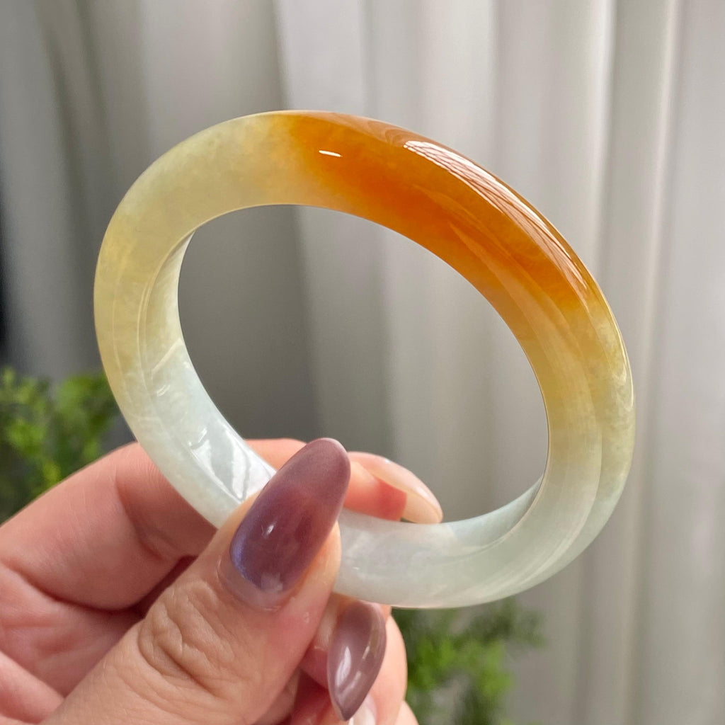 糯冰种黄翡平安镯（51圈）（yc199713）