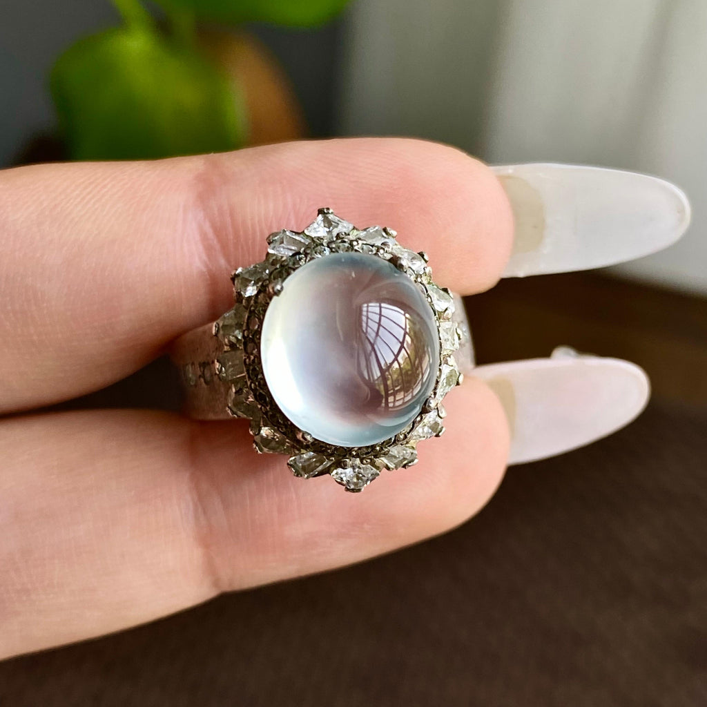 玻璃种白月光裸石蛋面（yc282945）