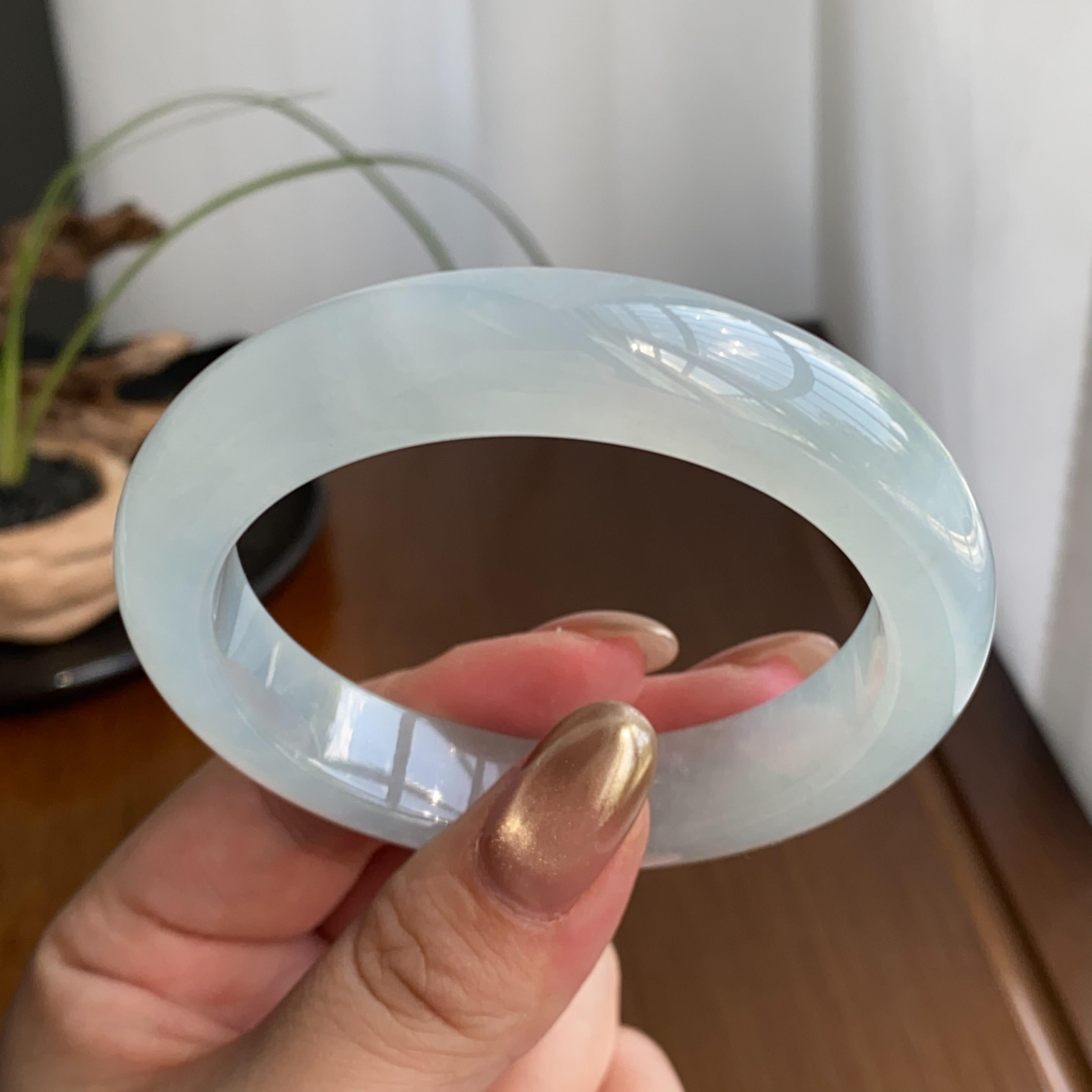 冰种淡晴底平安镯（54圈）（yc259078）